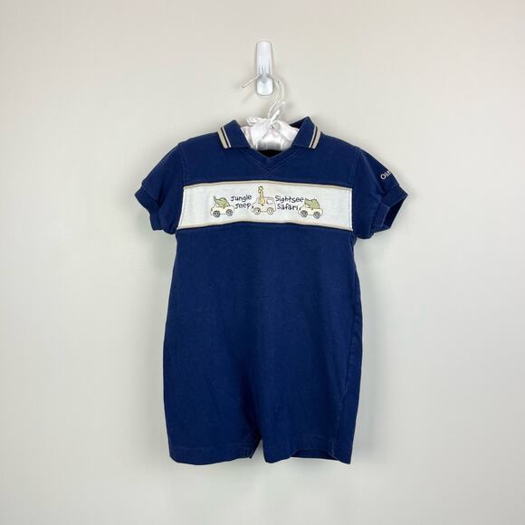 Vintage OshKosh B'gosh Jungle Jeep Sightsee Safari Shortall Romper 24 Months